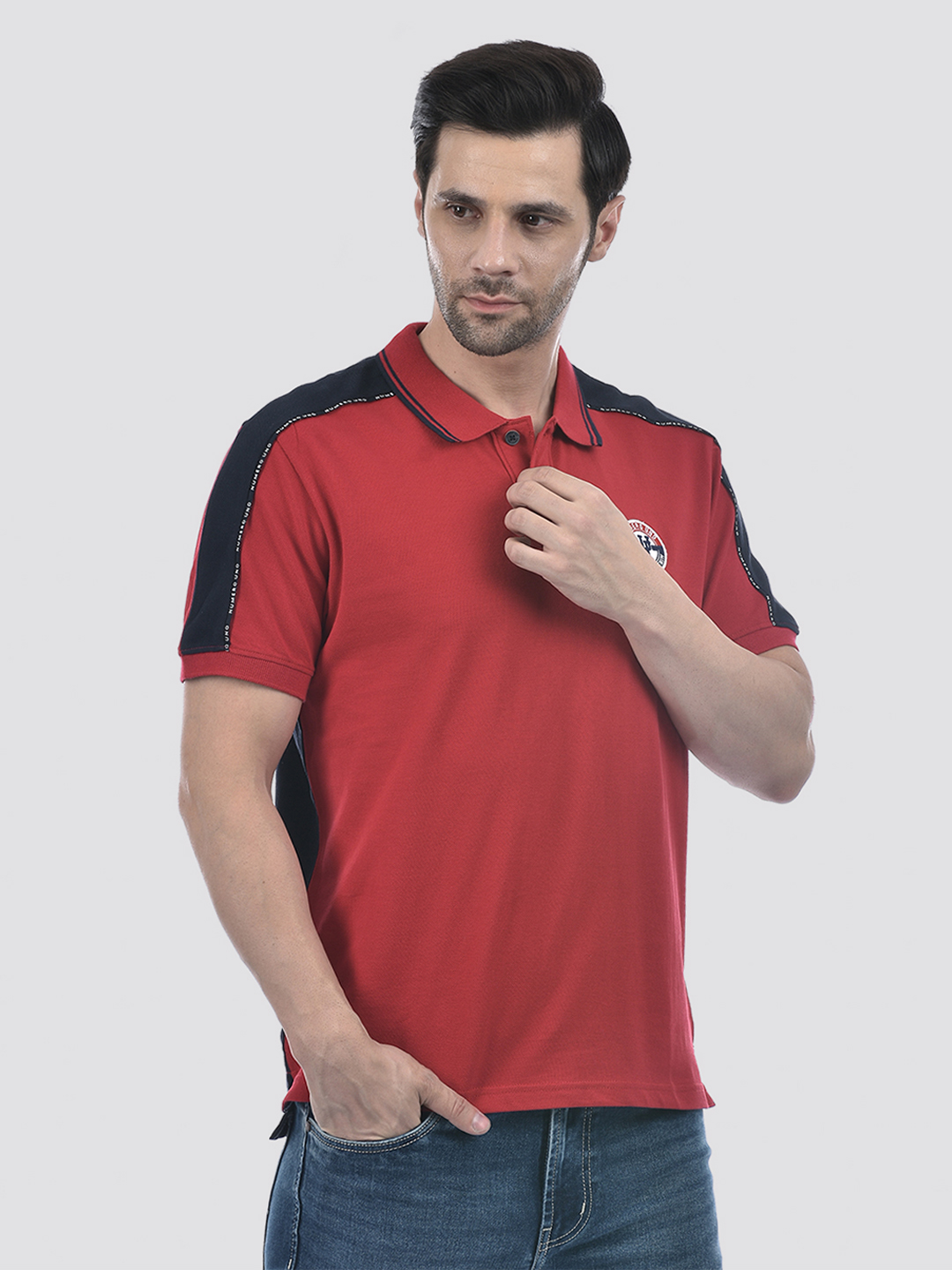 Numero Uno Men's Half Sleeve Regular Fit Red Polo T-Shirt